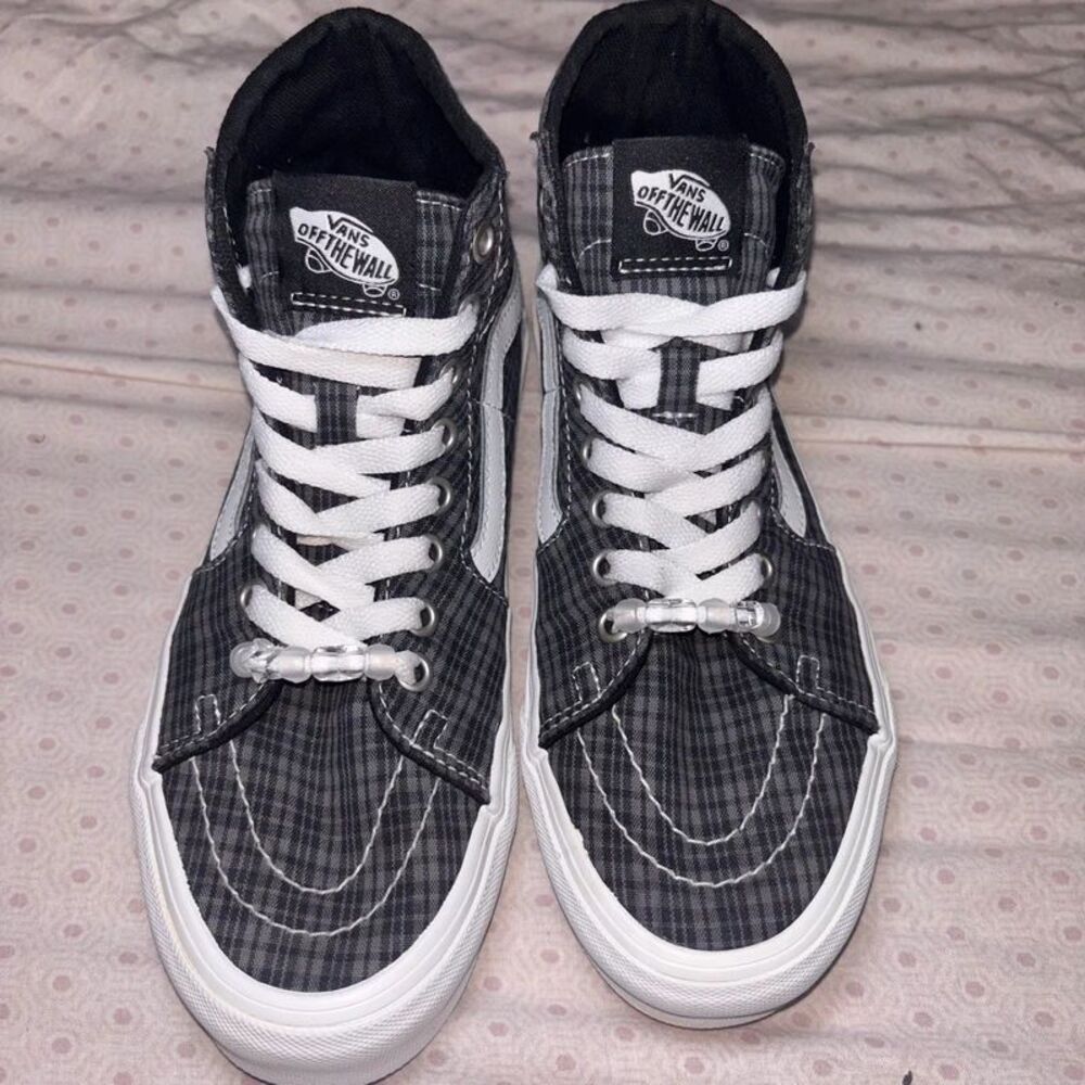 Vans Sk8-Hi Tapered Black Plaid Canvas High Top Sneakers Women's Shoes Size 6.5